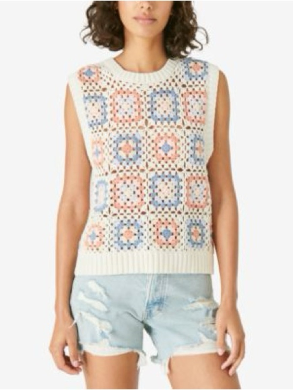 Lucky Brand • Crochet Geo Sweater Tank - Picture 2 of 15